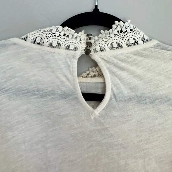 Anthropologie Jenna Lace Bohi Oullover Embroidered Blouse Cream Romantic XL - Picture 8 of 10